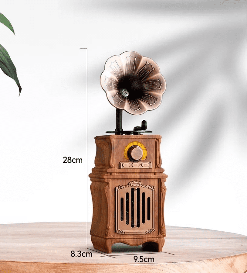 mini retro raadio vintage puidust fonograaf