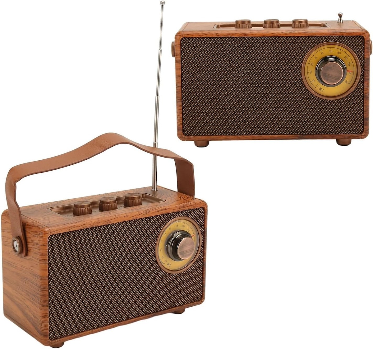 raadio mini väike retro vintage puidust stiilis
