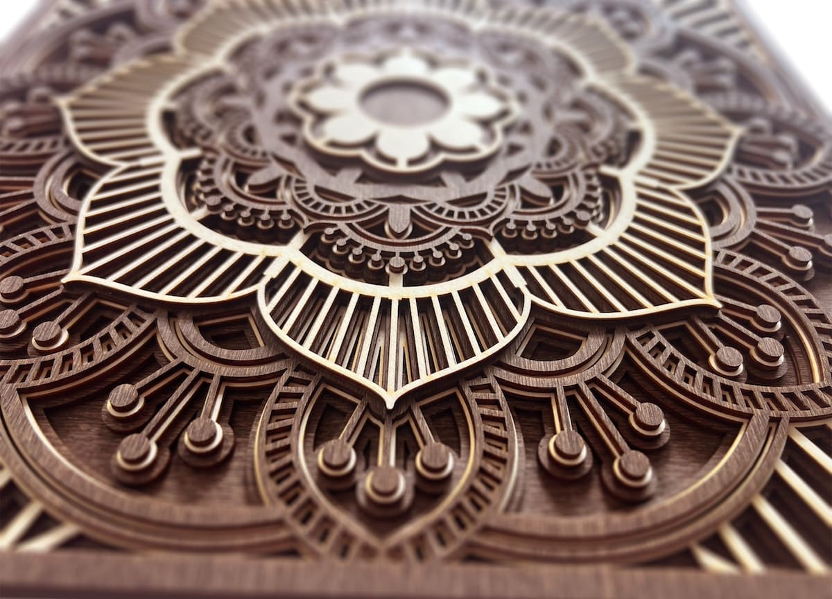 puidust 3D mandala seinal puidust