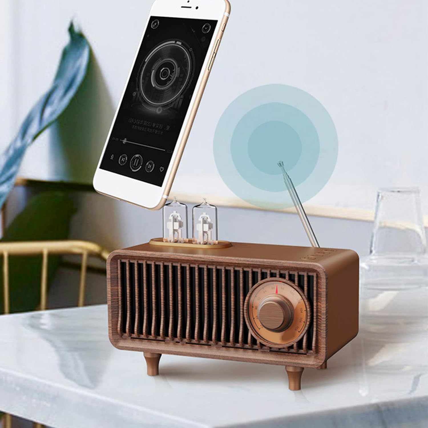 Bluetooth kõlariga raadio vintage puidust retro stiilis
