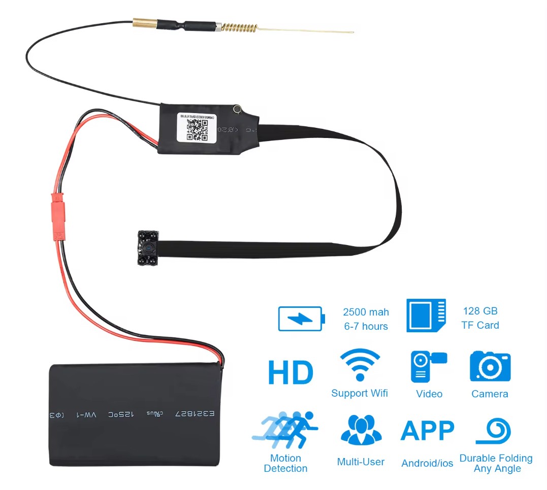 WiFi HD mini pinhole HD kaamera 1080P IR LED öötuledega