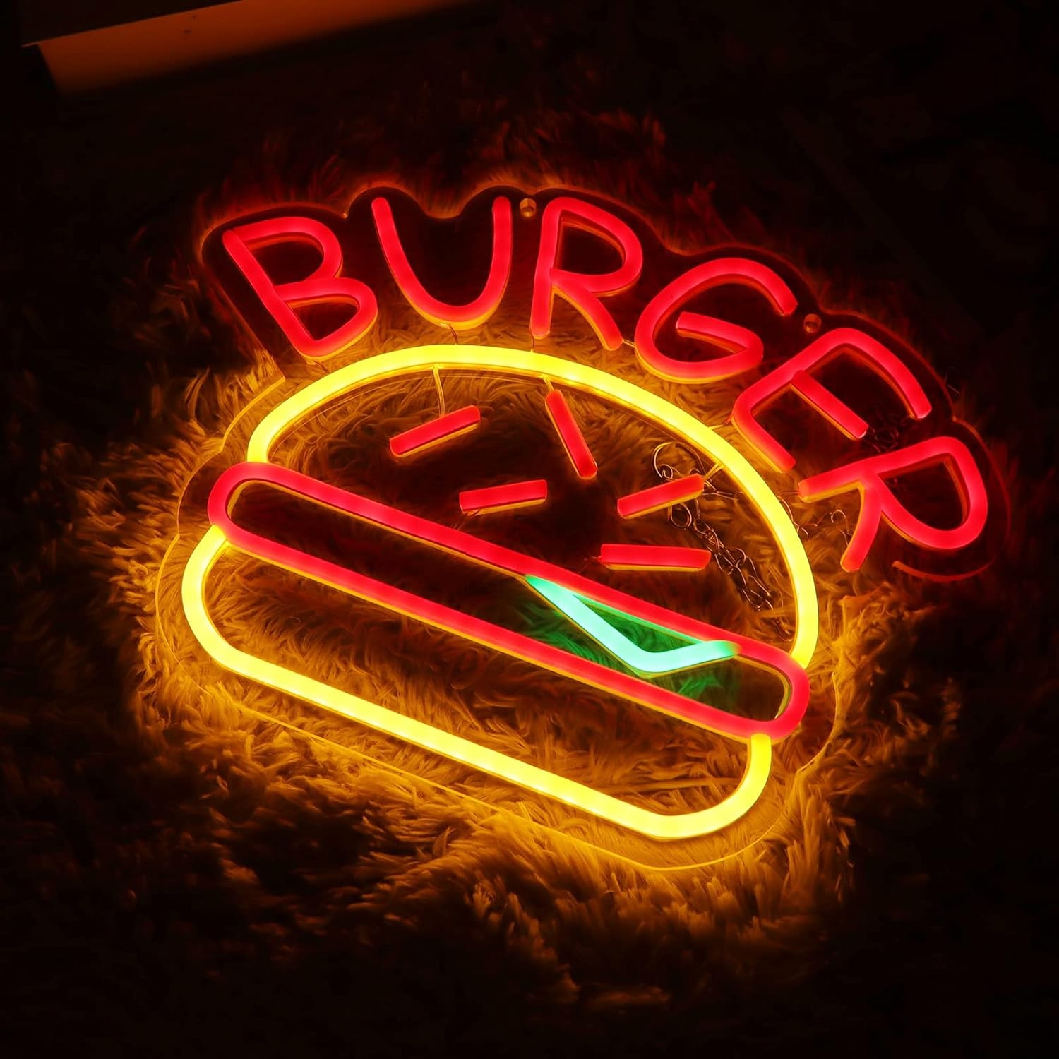 Burger Advertising valgustatud helendav LED neoonmärk